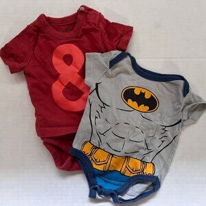 Baby Boys' Bodysuit Bundle - Batman & Red "8" - Size 0-3 Months (Baby Gap Style)